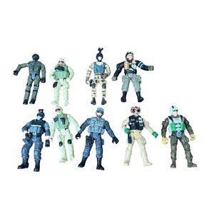 Lot of 9 Military Soldiers 4” Combat Action Figures Chap Mei Wuh Tung Unbranded